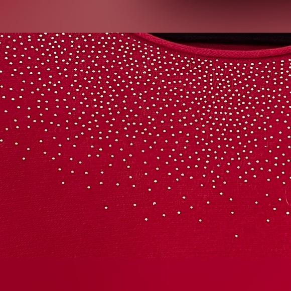 Calvin Klein Red Knit Lightweight Sweater with Sparkle Accents Women’s XL - Picture 9 of 16